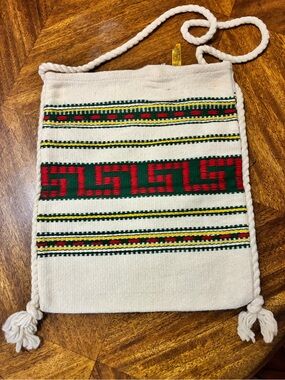 Greek Handwoven White Crossbody Bag
